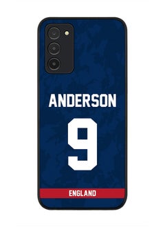 Rugged Black Edge Case for Samsung Galaxy A03s (LTE / 4G) , Slim fit Soft Case Flexible thin Cover - Player Name - James Anderson, Jersey Number- 9
