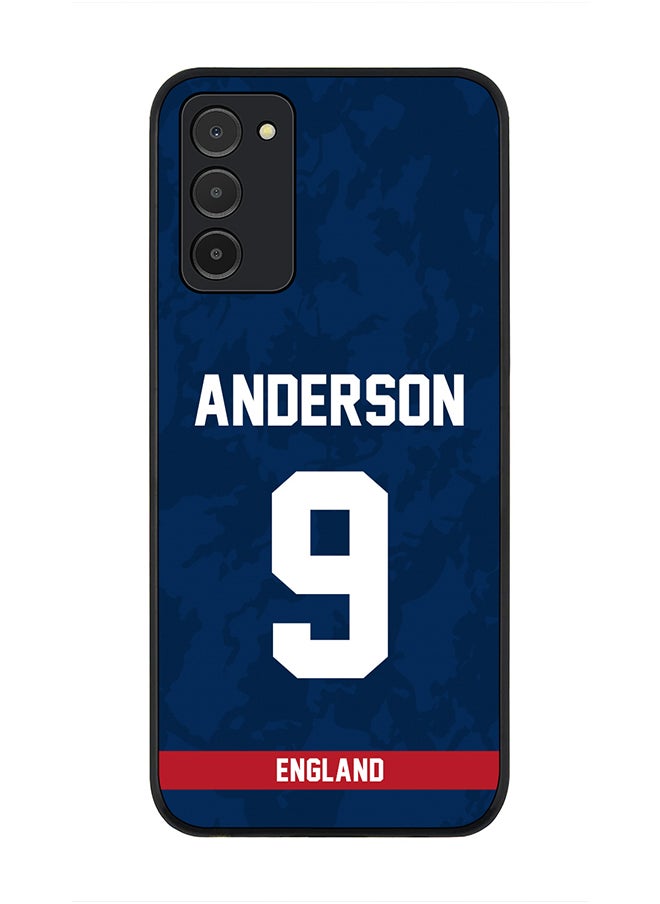 Stylizedd - Rugged Black Edge Case for Samsung Galaxy A03s (LTE / 4G) , Slim fit Soft Case Flexible thin Cover - Player Name - James Anderson, Jersey Number- 9 - Image 1