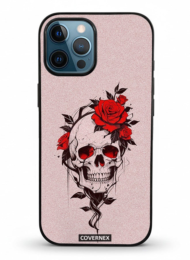 Covernex Apple iPhone 12 Pro Max Protective Case Cover Printed Featuring Fine Line Art with Rose - Image 2