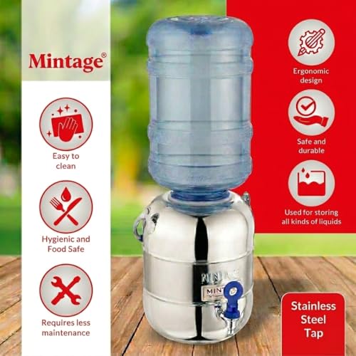 Mintage Combo Set (Water Container 12.5 Liters + Water Bottle 1 Liters) Stainless Steel Dispenser Pot | Storage Matka | Home Office Travel | Sleek Durable | Reusable Flask Elegant Insulated - Image 5