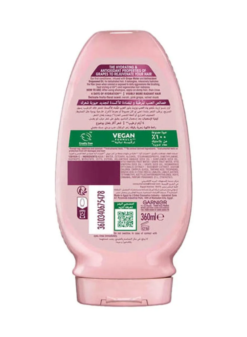 garnier Ultra Doux Grape Moisture - Hydrating Regenerative Conditioner for Dehydrated Hair - 360ml