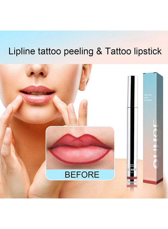 OUHOE Lipline Tattoo Peeling Tattoo Lipstick- Peel Off Lip Stain, Long Lasting Lip Stain Peel Off, Infused With Hyaluronic Acid & Vitamin E #Wine Red - Image 2