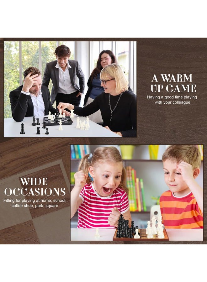 Sumind Plastic Chess Pieces, 32-Piece Set, 95 mm/3.7 Inch King's Height, White and Black, with Storage Bag, for Chess Board Game, Tournament, Kids 14+ - Image 5