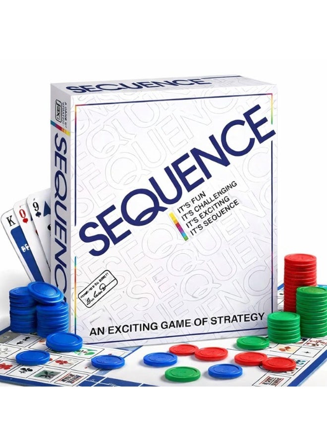 Sequence Strategy Board Game | Fun & Challenging Family Game | Card & Chip Based Logic Game | for Kids & Adults, Gift Set for Kid, Ages 7+Year (2–12 Players) - Image 1