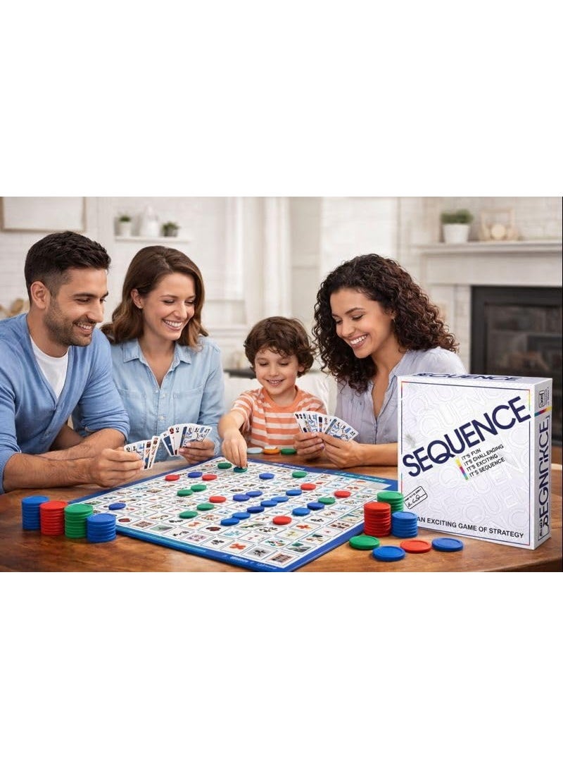 Sequence Strategy Board Game | Fun & Challenging Family Game | Card & Chip Based Logic Game | for Kids & Adults, Gift Set for Kid, Ages 7+Year (2–12 Players) - Image 4