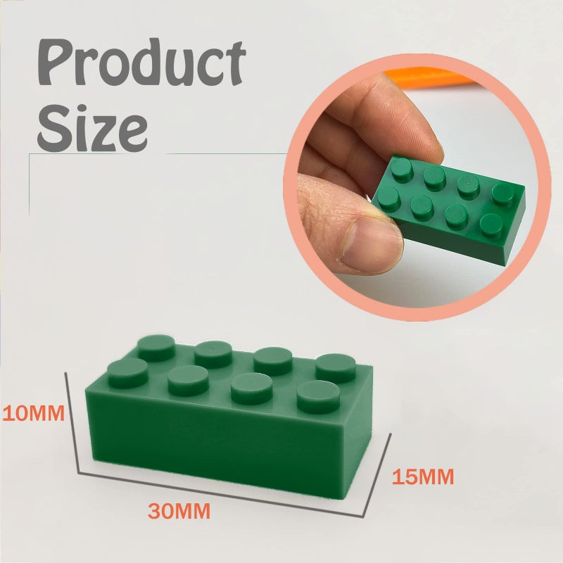 HUIZDQ قطع بناء كلاسيكية صغيرة HUIZDQ 200 قطعة، طوب بالجملة 2x4، ألعاب بناء إبداعية STEM، أحمر، أصفر، أزرق، أخضر (طوب صغير، 1.25x0.62x0.47 بوصة) - Image 4