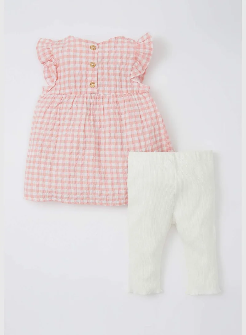 DeFacto 2 Pieces BabyGirl Regular Fit Bike Neck Short Sleeve Woven Set