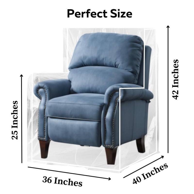 Evelots Clear Plastic Recliner Cover - Thick Heavy Duty Vinyl Armchair Cover for Protection Against Cat & Dog Clawing - Stain & Dust Protector - Waterproof Slipcover for Moving & Storage - Image 5