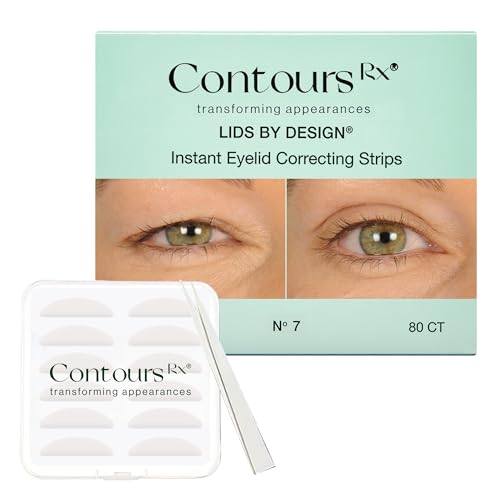 Contours Rx Lids by Design â€“ NÂ°7 Instant Eyelid Lift Strips for Dramatic Lift on Hooded, Droopy Eyelids â€“ Medical-Grade, Anti-Aging, Non-Surgical Eye Tape â€“ 80 Count - Image 1