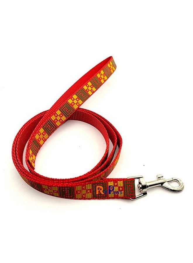 طقم حزام ومقود للكلاب من النايلون الناعم القابل للتعديل مناسب للجراء والقطط والقطط الصغيرة - (15 مم، أحمر) صغير - Image 3