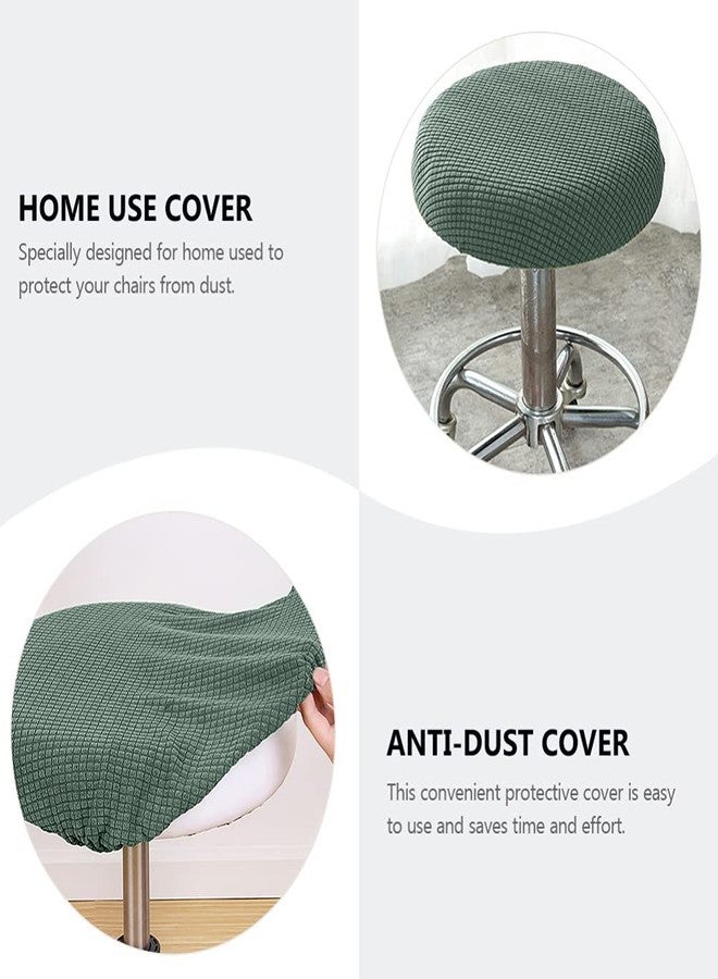 Sewroro Round Bar Stool Covers Elastic Bar Stool Cushion Cover Washable Stool Cushion Slipcover for Round Chair (Matcha Green) - Image 5