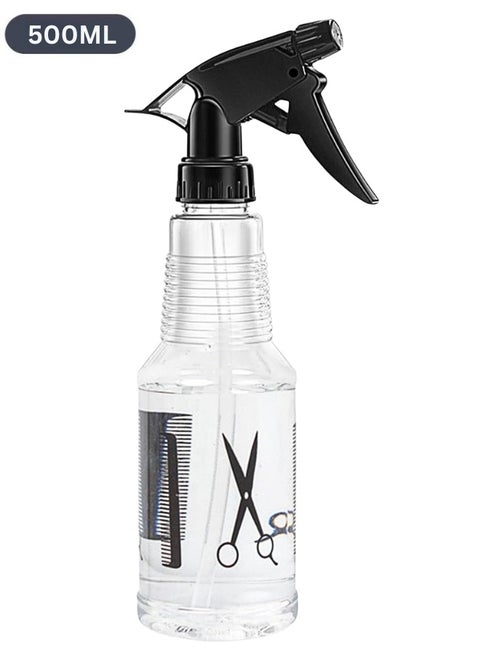 زجاجات رذاذ للشعر 500 مل، زجاجة رذاذ ماء لتنظيف الشعر وتصفيف الشعر قابلة لإعادة التعبئة، زجاجة رذاذ شفافة فارغة، عبوة واحدة
