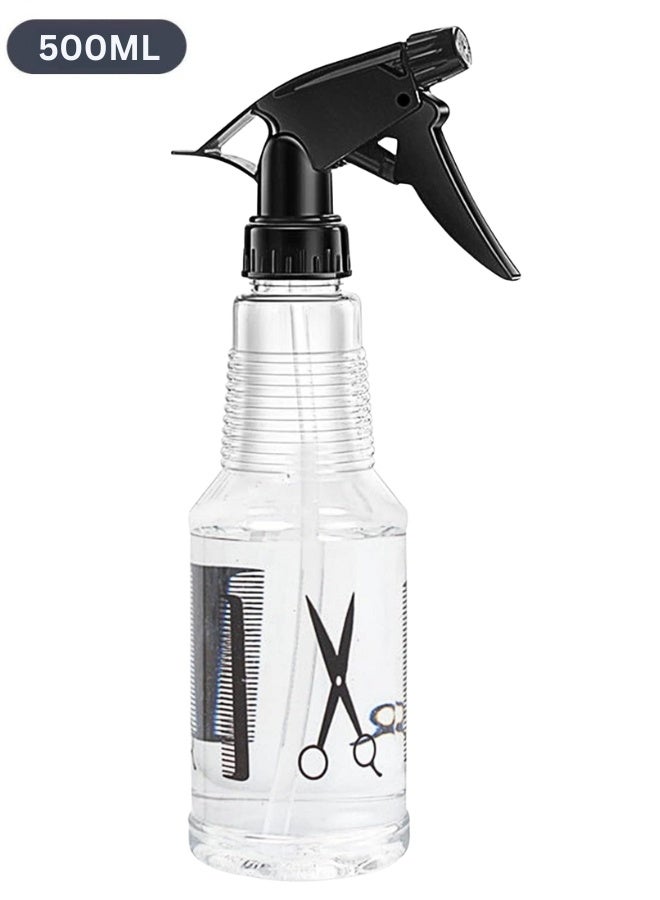 Spray Bottles for Hair 500ml, Misting Water Spray Bottle for Hair Cleaning Hairdresser Refillable Clear Empty Trigger Sprayer 1 Pack - Image 1