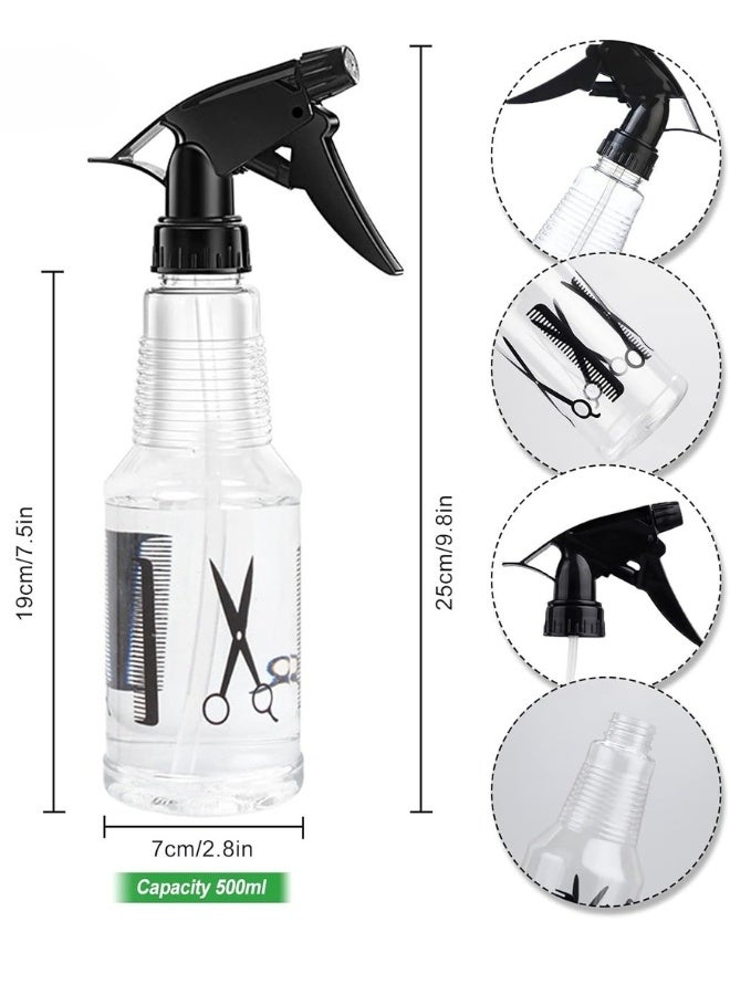 Spray Bottles for Hair 500ml, Misting Water Spray Bottle for Hair Cleaning Hairdresser Refillable Clear Empty Trigger Sprayer 1 Pack - Image 2