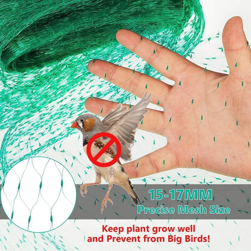 Proxima Direct 4x10 m Garden Netting Green Anti Bird Protection Net Mesh Protect Seedlings Plants Flowers Fruit Trees Vegetables from Rodents Birds Deer Reusable Fencing - Image 3