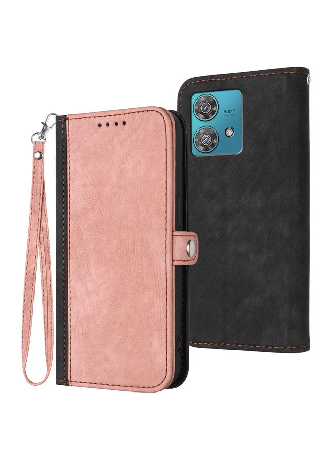 S-TOP Case For Motorola Edge 40 Neo Side Buckle Double Fold Hand Strap Leather Phone Case - Image 1