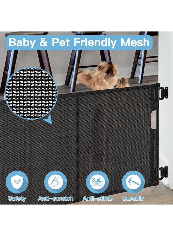 Bingguz Short Dog Gate 0"-39" Wide Narrow Baby Gate 24” Tall Retractable Short Pet Gate to Step Over Short Baby Gate for Doorway, Low Pet Gate Indoor Doggie Gates Mesh Puppy Gate for Stairs, Black - Image 5