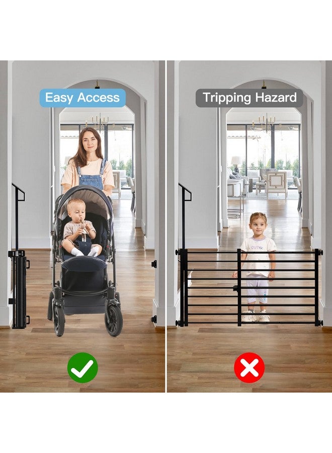 Bingguz Short Dog Gate 0"-39" Wide Narrow Baby Gate 24” Tall Retractable Short Pet Gate to Step Over Short Baby Gate for Doorway, Low Pet Gate Indoor Doggie Gates Mesh Puppy Gate for Stairs, Black - Image 4