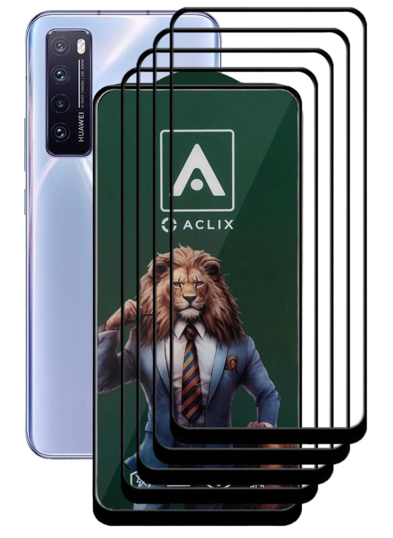 ACLIX 4 Pieces Antistatic ESD Dustproof Premium Quality High Definition Tempered Glass Screen Protector Designed For Huawei nova 7 5G - Image 1