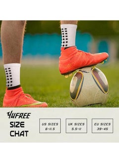 Generic Men's Soccer Socks Anti Slip Non Slip Grip Pads for Football Basketball Sports Grip Socks, 4 Pair(Mixed), Mixed, One size  - Image 3