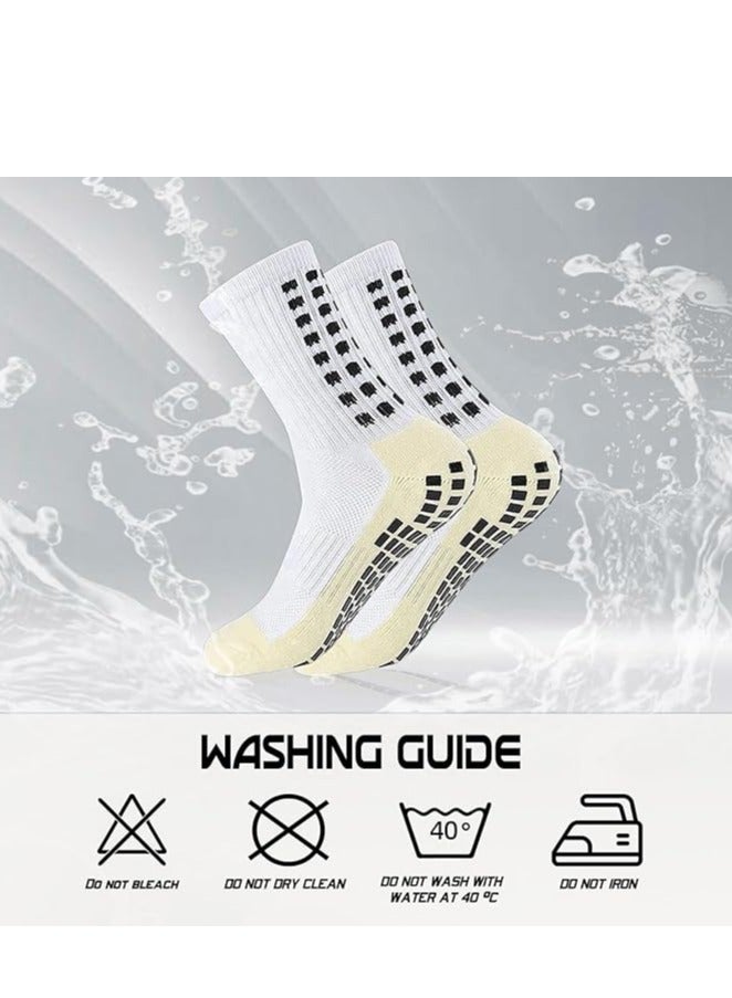 Generic Men's Soccer Socks Anti Slip Non Slip Grip Pads for Football Basketball Sports Grip Socks, 4 Pair(Mixed), Mixed, One size - Image 4