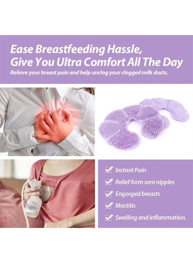 NEWGO Breast Ice Pack 2 Pack Gel Ice Pack for Breast Surgery, Reusable Nursing Ice Pack Hot or Cold Therapy Breast Pad for Breastfeeding, Engorgement Relief (Purple) - Image 5