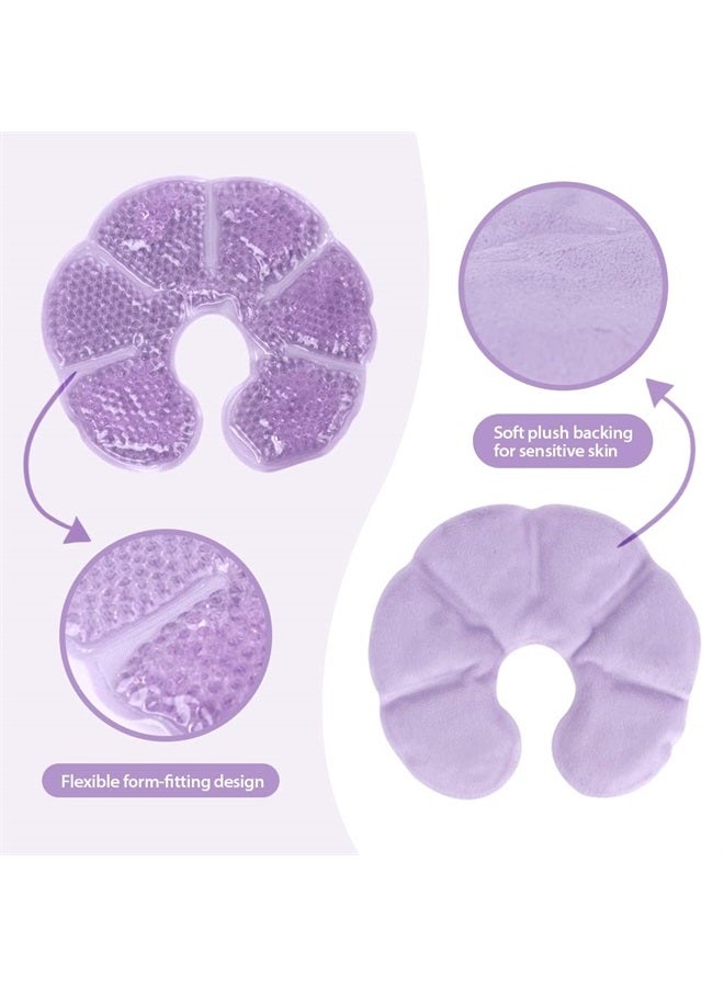 NEWGO Breast Ice Pack 2 Pack Gel Ice Pack for Breast Surgery, Reusable Nursing Ice Pack Hot or Cold Therapy Breast Pad for Breastfeeding, Engorgement Relief (Purple) - Image 3