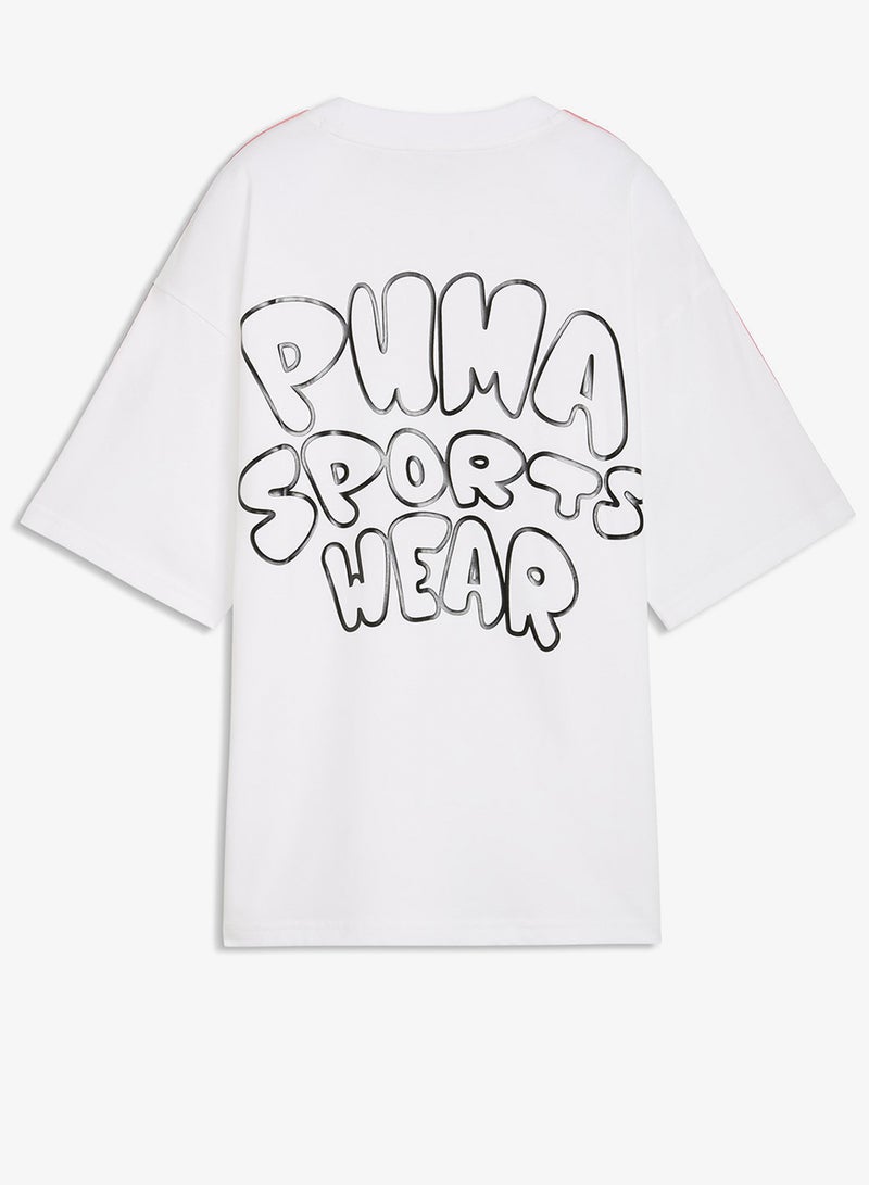 بوما تيشيرت شبابي واسع بطبعة سحاب مضيء - Image 5