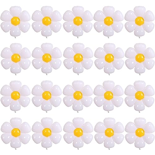 BIEUFBJI 20 Pieces Daisy Balloons Daisy Balloons for Daisy Birthday Decorations Baby Shower Wedding Baby Shower - Image 1