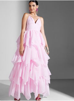 True Decadence Pleated Petal Skirt Strappy Maxi Dress  - Image 1