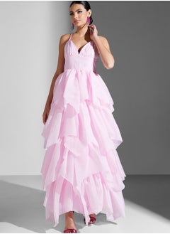 True Decadence Pleated Petal Skirt Strappy Maxi Dress  - Image 4