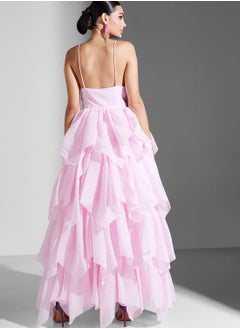 True Decadence Pleated Petal Skirt Strappy Maxi Dress  - Image 2