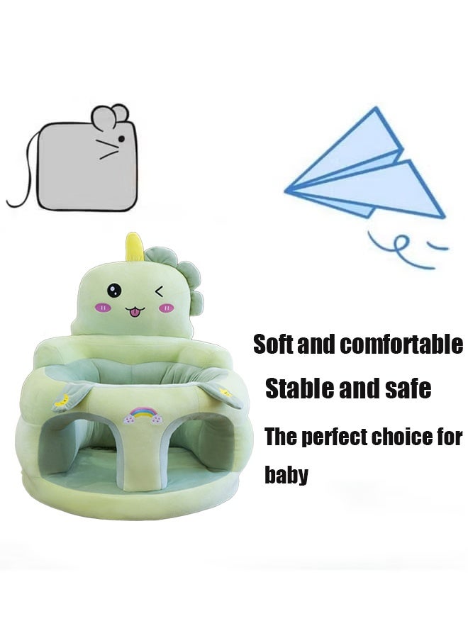 Berma Baby Baby Sitting Chair, Baby Sofa Toy, Baby Support Seat, Baby Comfort Learning Seat, Learning Sitting and Feeding Chair, Soft and Cute Plush Floor Sofa for Baby to Play, Suitable for Boys and Girls (Green Unicorn) - Image 3