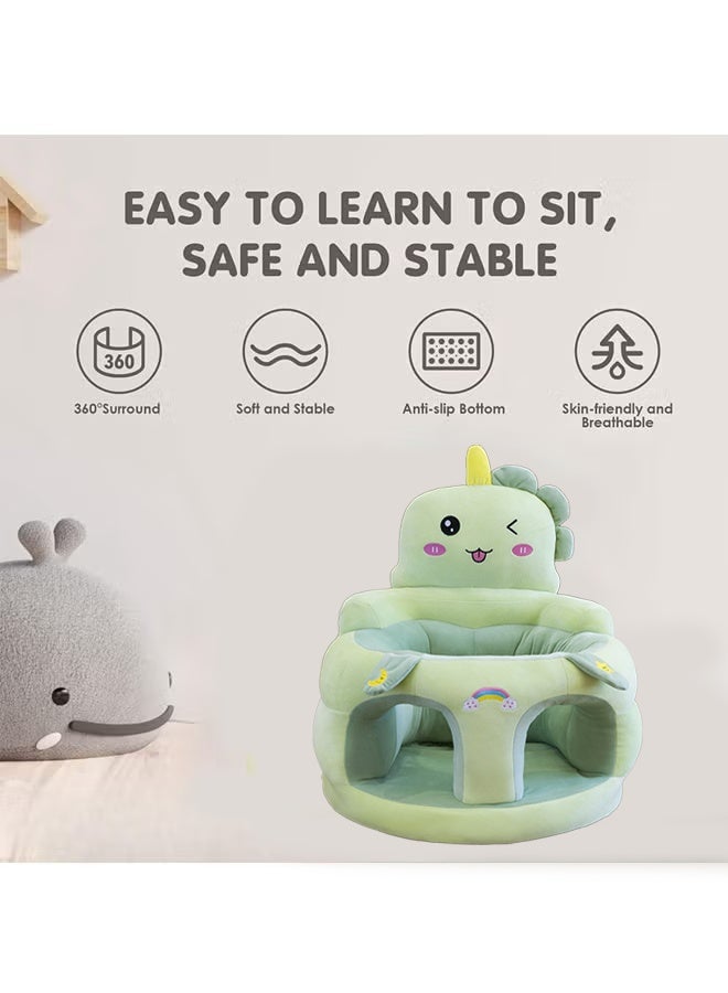 Berma Baby Baby Sitting Chair, Baby Sofa Toy, Baby Support Seat, Baby Comfort Learning Seat, Learning Sitting and Feeding Chair, Soft and Cute Plush Floor Sofa for Baby to Play, Suitable for Boys and Girls (Green Unicorn) - Image 4