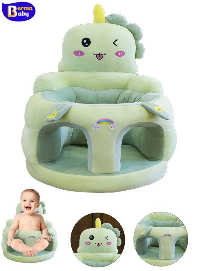 Berma Baby Baby Sitting Chair, Baby Sofa Toy, Baby Support Seat, Baby Comfort Learning Seat, Learning Sitting and Feeding Chair, Soft and Cute Plush Floor Sofa for Baby to Play, Suitable for Boys and Girls (Green Unicorn) - Image 1
