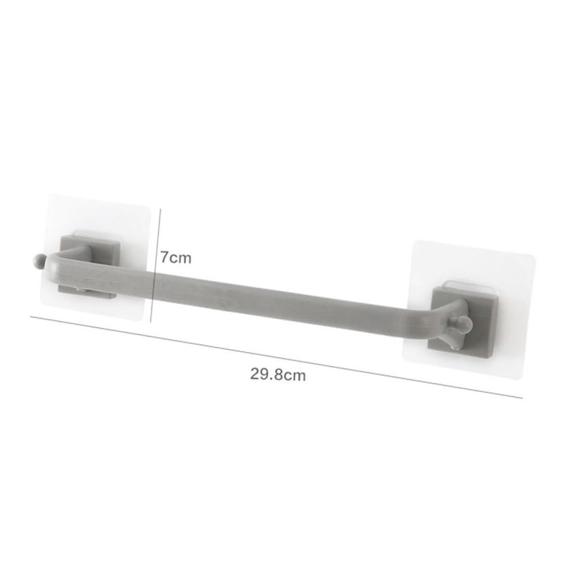 2Pcs White Plastic Suction Cup Towel Bar Bathroom Storage Rack No Punch Decor - Image 3