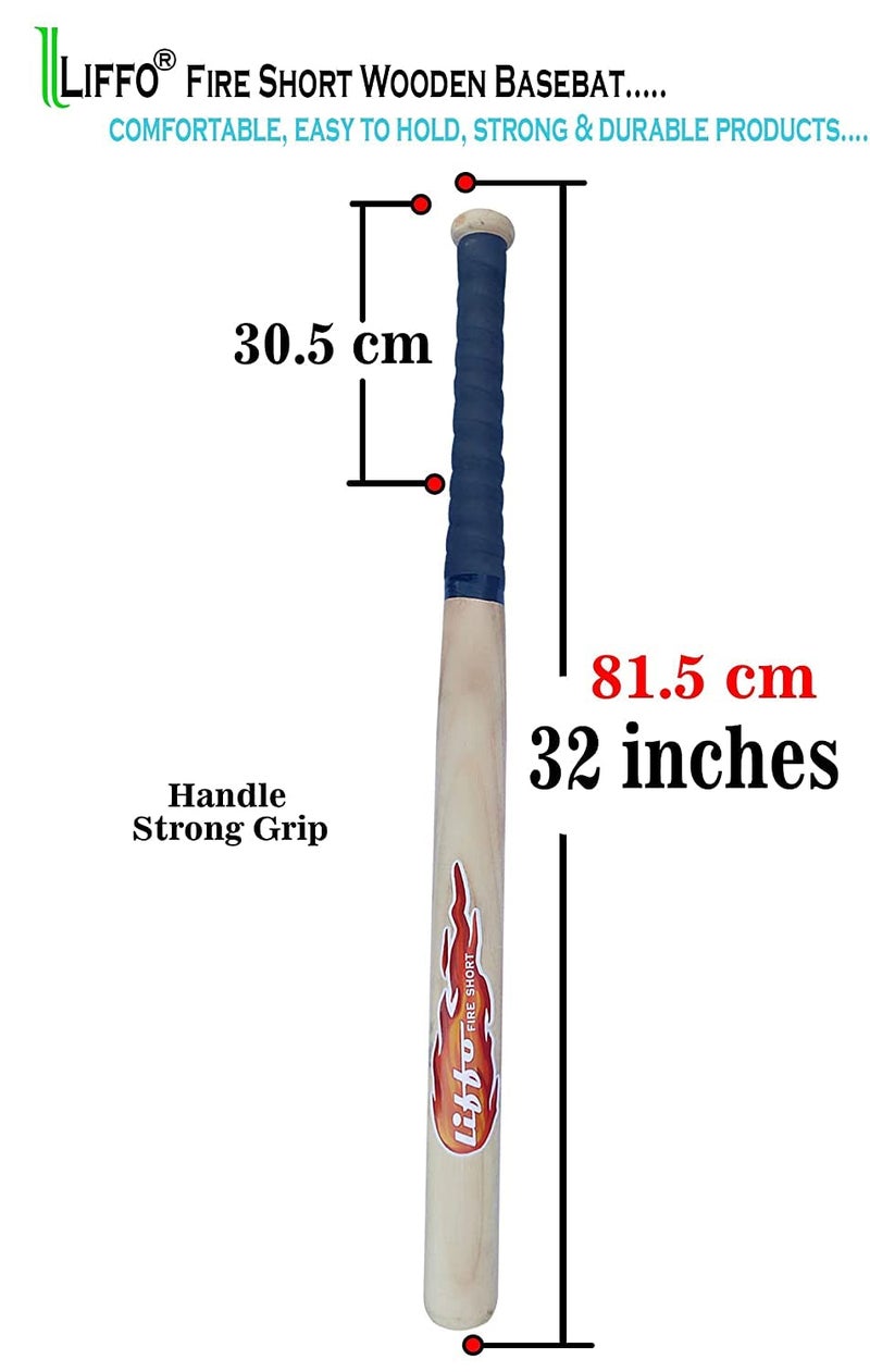 Liffo ® Wooden Baseball bat Heavy Duty with Hockey Stick with Cover - Image 4