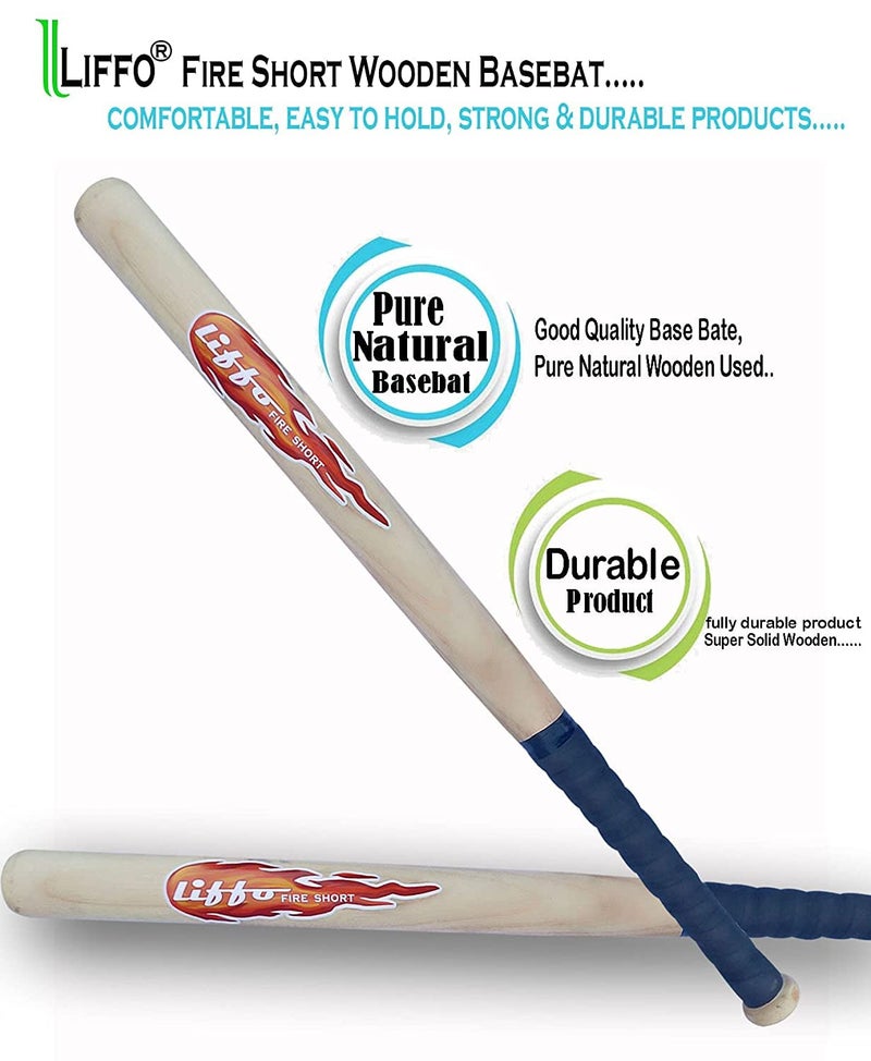Liffo ® Wooden Baseball bat Heavy Duty with Hockey Stick with Cover - Image 5