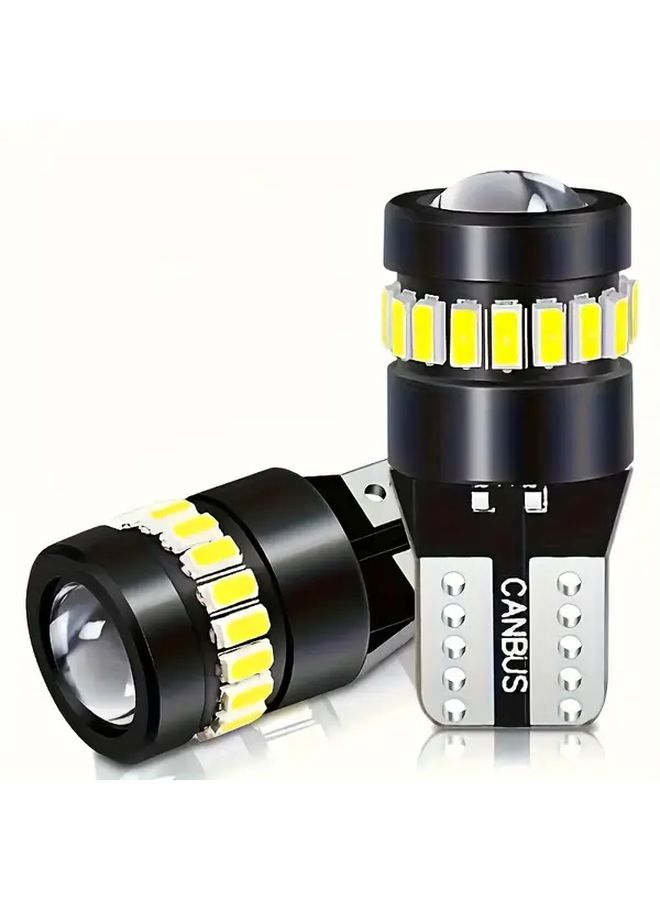Yellow 2pcs LED Indoor Lighting Kit T10 W5W Lens Projector 720 Spherical RV Ceiling Map Cabinet Light - Image 1