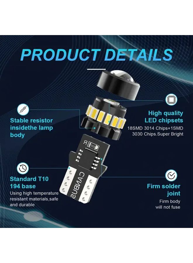 Yellow 2pcs LED Indoor Lighting Kit T10 W5W Lens Projector 720 Spherical RV Ceiling Map Cabinet Light - Image 4