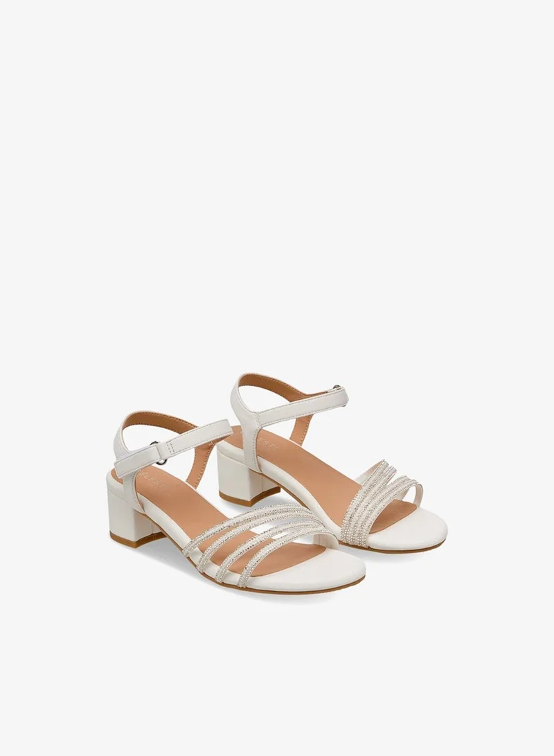 سيليست صنادل بناتي بكعب عريض مزينة - تشكيلة رمضان