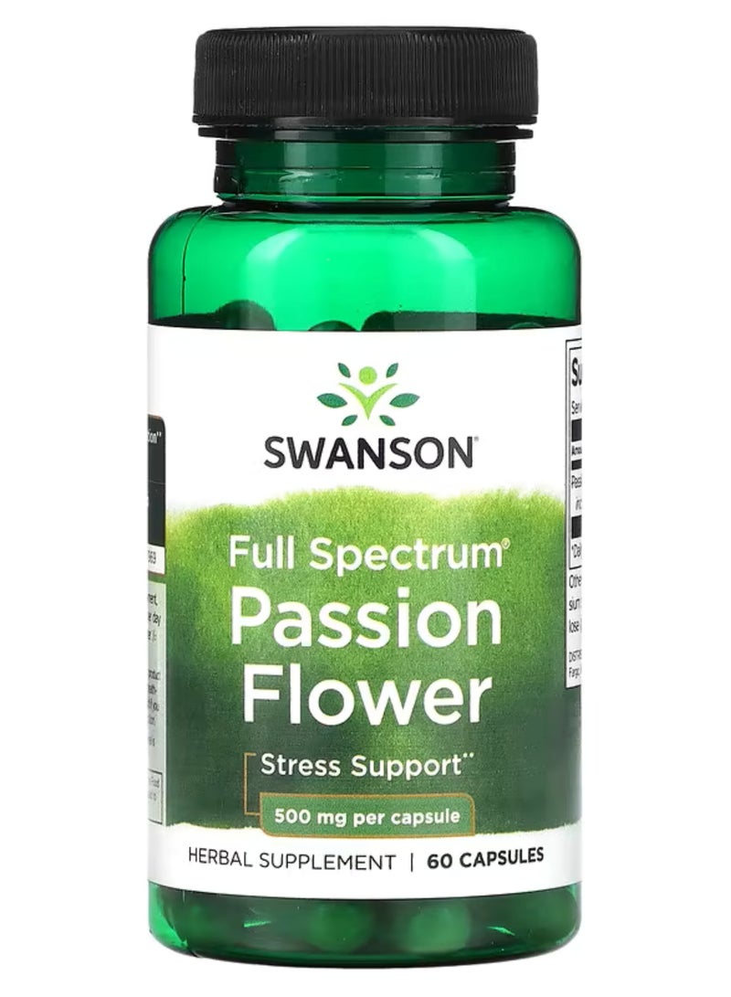 Swanson, Full Spectrum Passionflower, 500 mg, 60 Capsules