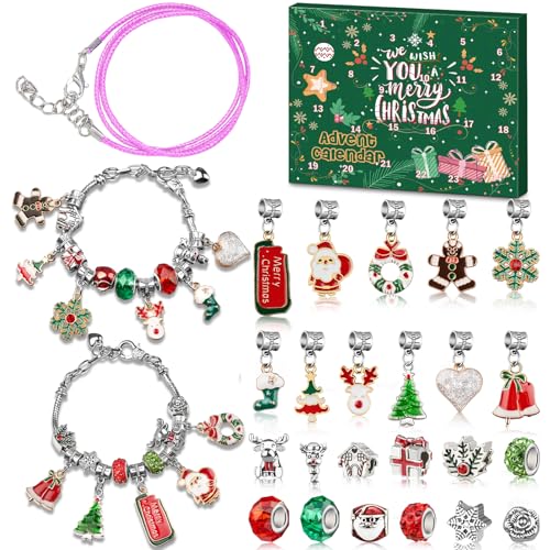 KOLBRIGHT Advent Calendar 2025 Girls Unicorn Charm Bracelets Making Kit 24 Days of Christmas Advent Calendars for Teens Kids Age 612 Unicorns Gifts for Girls 6 7 810 Girl Craft Toys Countdown Calender - Image 1