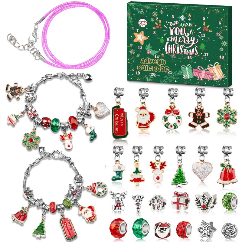KOLBRIGHT Advent Calendar 2025 Girls Unicorn Charm Bracelets Making Kit 24 Days of Christmas Advent Calendars for Teens Kids Age 612 Unicorns Gifts for Girls 6 7 810 Girl Craft Toys Countdown Calender - Image 2