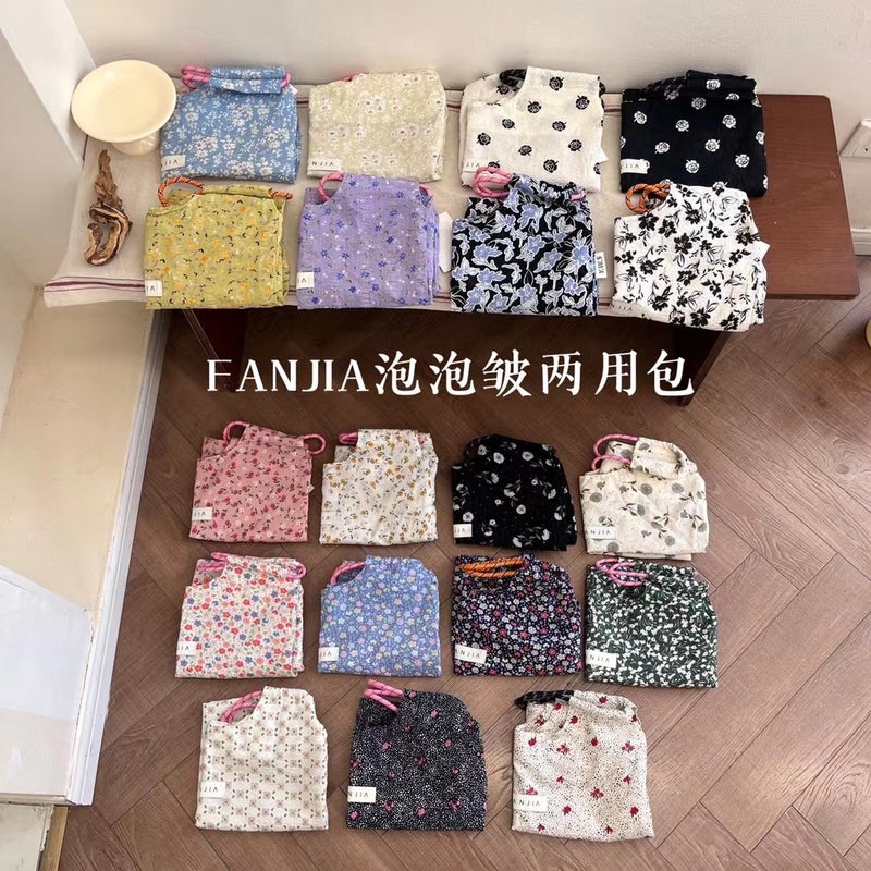Korean Style Ins Floral Cloth Bag Bag Large Capacity Shoulder Canvas Bag Summer Thin Portable Beach Bag Cradle Bag - Image 5