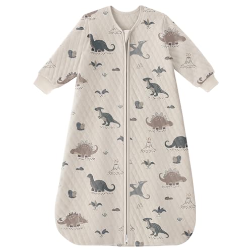 Yoofoss Baby Sleep Sack 612 Months 10 Tog Long Sleeve Sleep Sack Organic Cotton Wearable Blanket for Infants 2Way Zipper Quilted Sleeping SacksMedium - Image 1