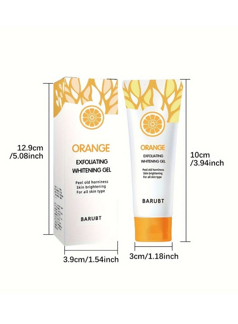 Orange Exfoliating Whitening Gel 50G Dead Skin Exfoliating Brightening Gel Scrub for Face Body and Skin Gentle Exfoliation with Vitamin C Peel Off Exfoliator Scrub Deep Cleansing Face Exfoliate Cleanser