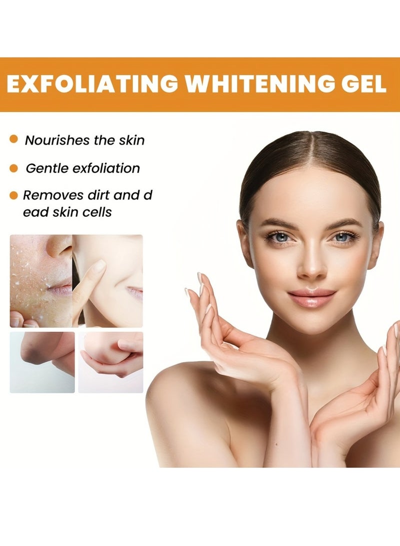 Orange Exfoliating Whitening Gel 50G Dead Skin Exfoliating Brightening Gel Scrub for Face Body and Skin Gentle Exfoliation with Vitamin C Peel Off Exfoliator Scrub Deep Cleansing Face Exfoliate Cleanser