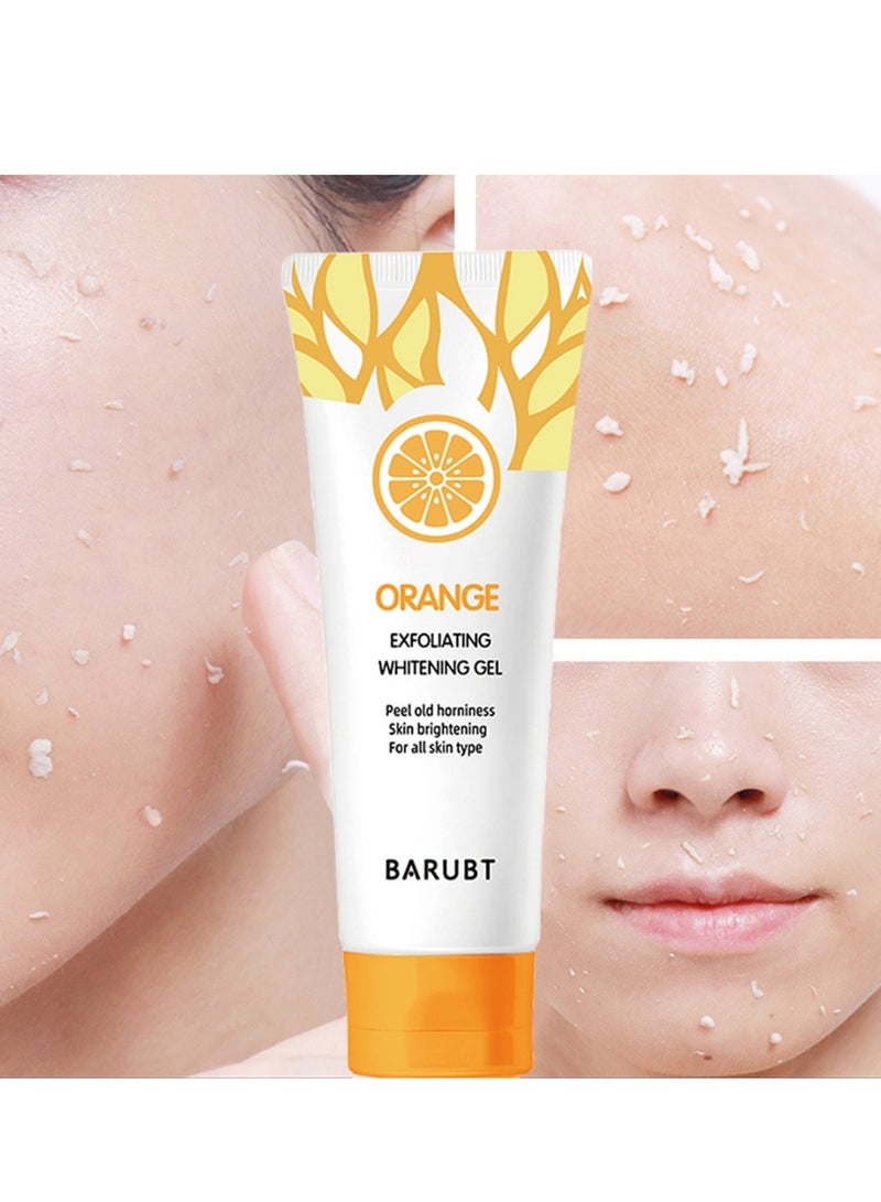 Orange Exfoliating Whitening Gel 50G Dead Skin Exfoliating Brightening Gel Scrub for Face Body and Skin Gentle Exfoliation with Vitamin C Peel Off Exfoliator Scrub Deep Cleansing Face Exfoliate Cleanser