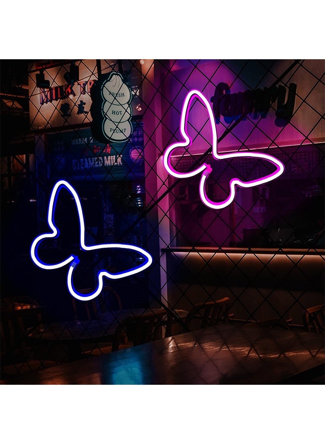 Peachjoy 2 Butterfly Neon Signs, LED Night Lights for Bedroom and Kids Room Decor, USB/Battery Powered for Wedding, Birthday Parties and Art Decorations  - Image 5